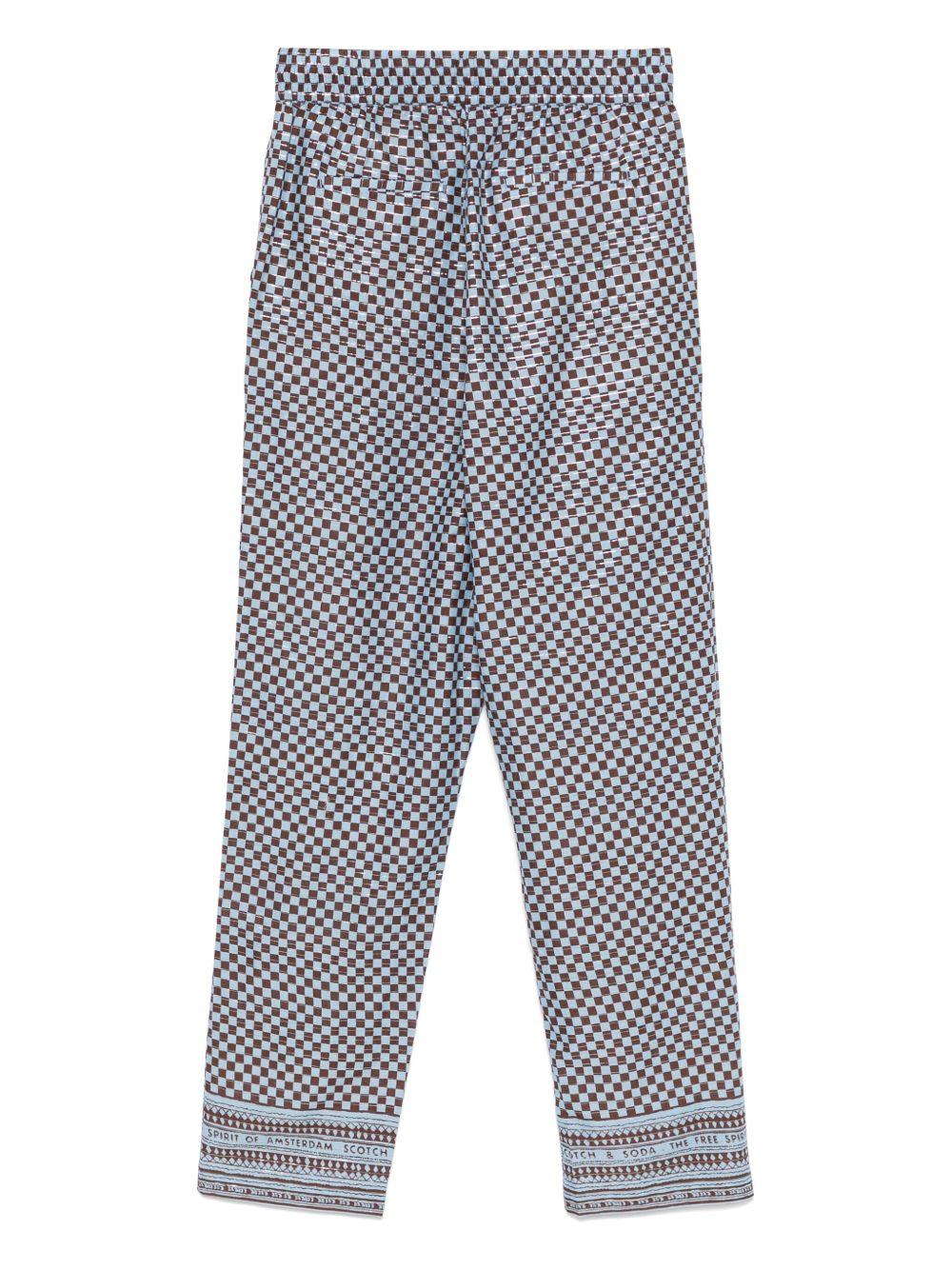 Pantaloni per donna Scotch & Soda blu con motivo a quadri ULH00594F 248 SCOTCH DONNA 