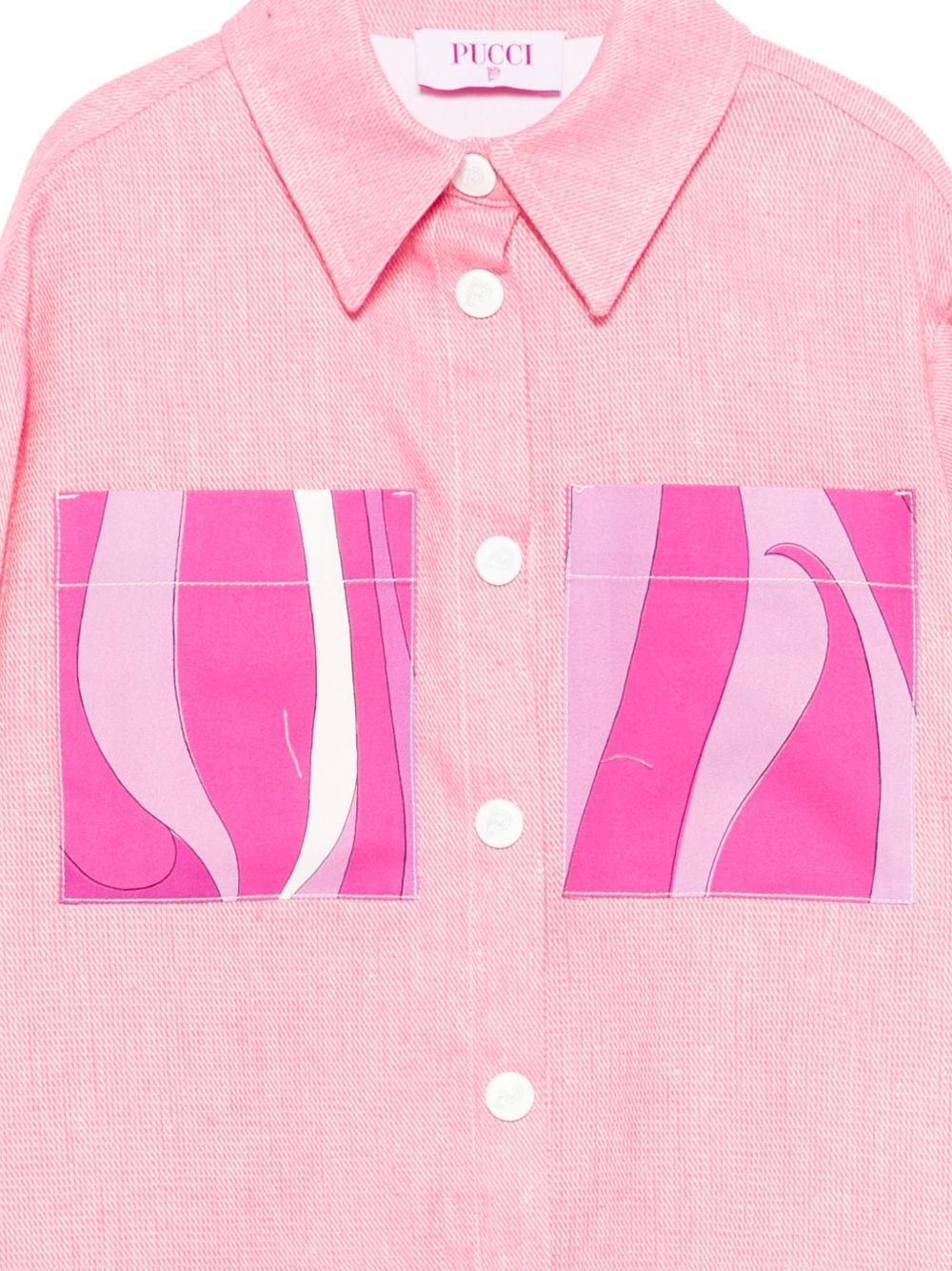 Giacca per bambina Emilio Pucci Junior rosa con taschino PY2A24 D0139 542 EMILIO PUCCI JUNIOR 