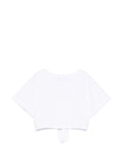 T-shirt per bambina Ermanno Scervino Junior bianca con design crop Z1G609 7201 0099 ERMANNO SCERVINO KIDS 