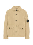 Giacca per bambino C.P. Company Kids beige con tasche applicate e bottoni CUA006LZC01 20129 C.P.COMPANY KIDS 