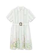 Abito per bambina Fendi Kids bianco e verde con logo JFB764 ATS5 F1SA1 FENDI KIDS 