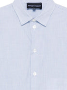 Camicia per bambino Emporio Armani Kids azzurra con logo ricamato sul davanti EB001314 AF20973 F9026 EMPORIO ARMANI KIDS 