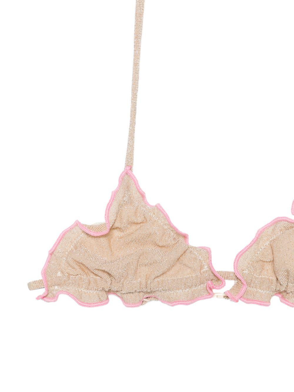 Bikini Cris per bambina MC2 Saint Barth Kids beige con dettagli rosa CRIS001 00075L MC2 ST. BARTH KIDS 