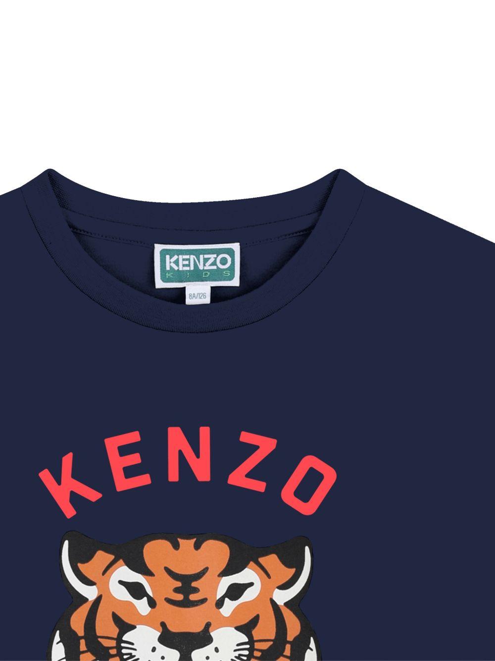 T-shirt per bambino Kenzo Kids blu con stampa tigre K61676 84N KENZO KIDS 