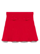 Gonna a coste per bambina Self-Portrait Kids rosso con vita elasticizzata RS25 779SK R RED SELF-PORTRAIT KIDS 