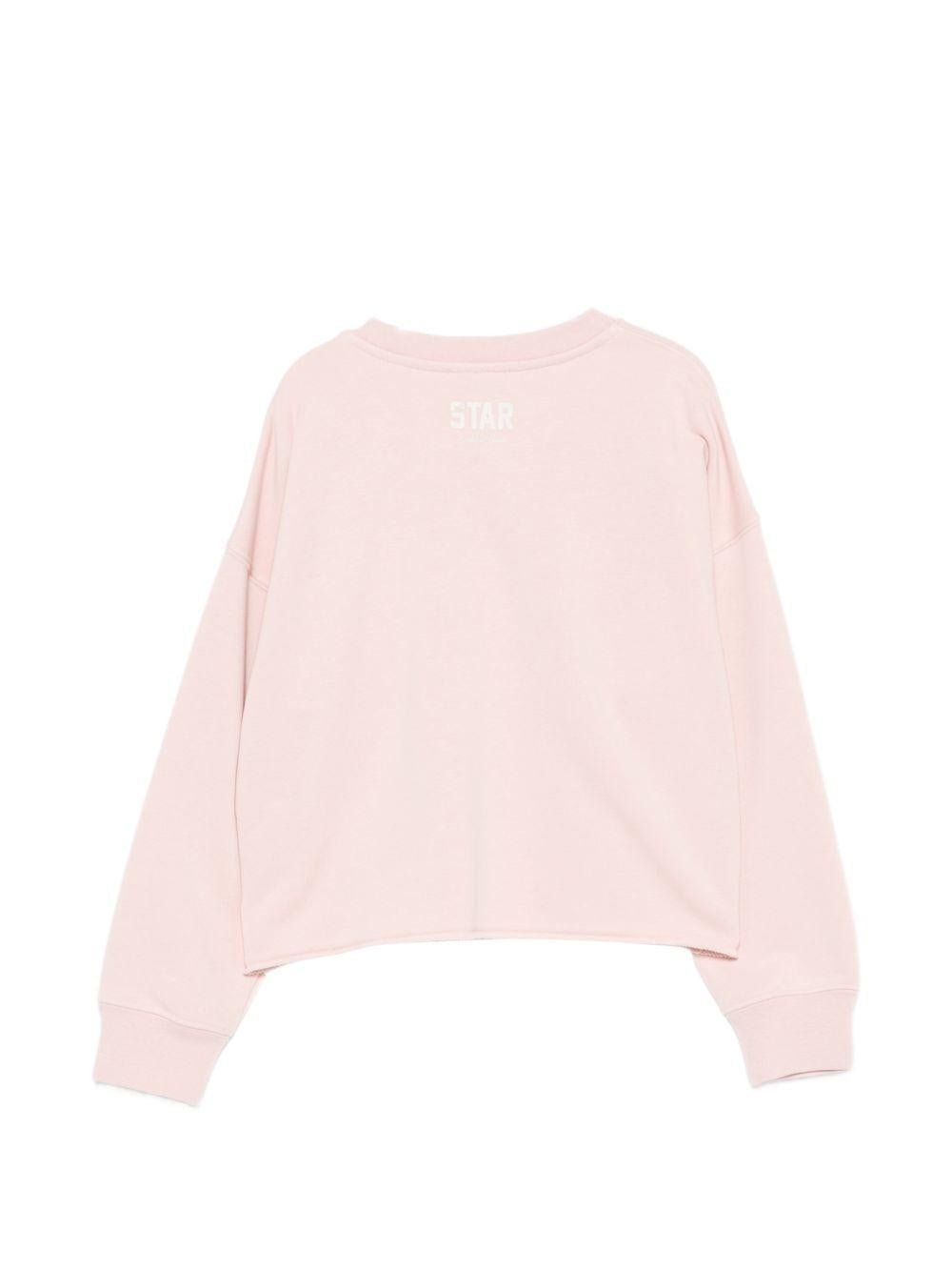 Felpa per bambina Golden Goose Kids rosa con dettaglio stella GKP02629P002488 25523 GOLDEN GOOSE KIDS 