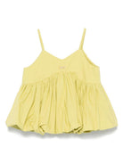 Blusa per bambina Pinko Kids verde a palloncino con scollo a V KFTO0010CA101 1057 PINKO KIDS 
