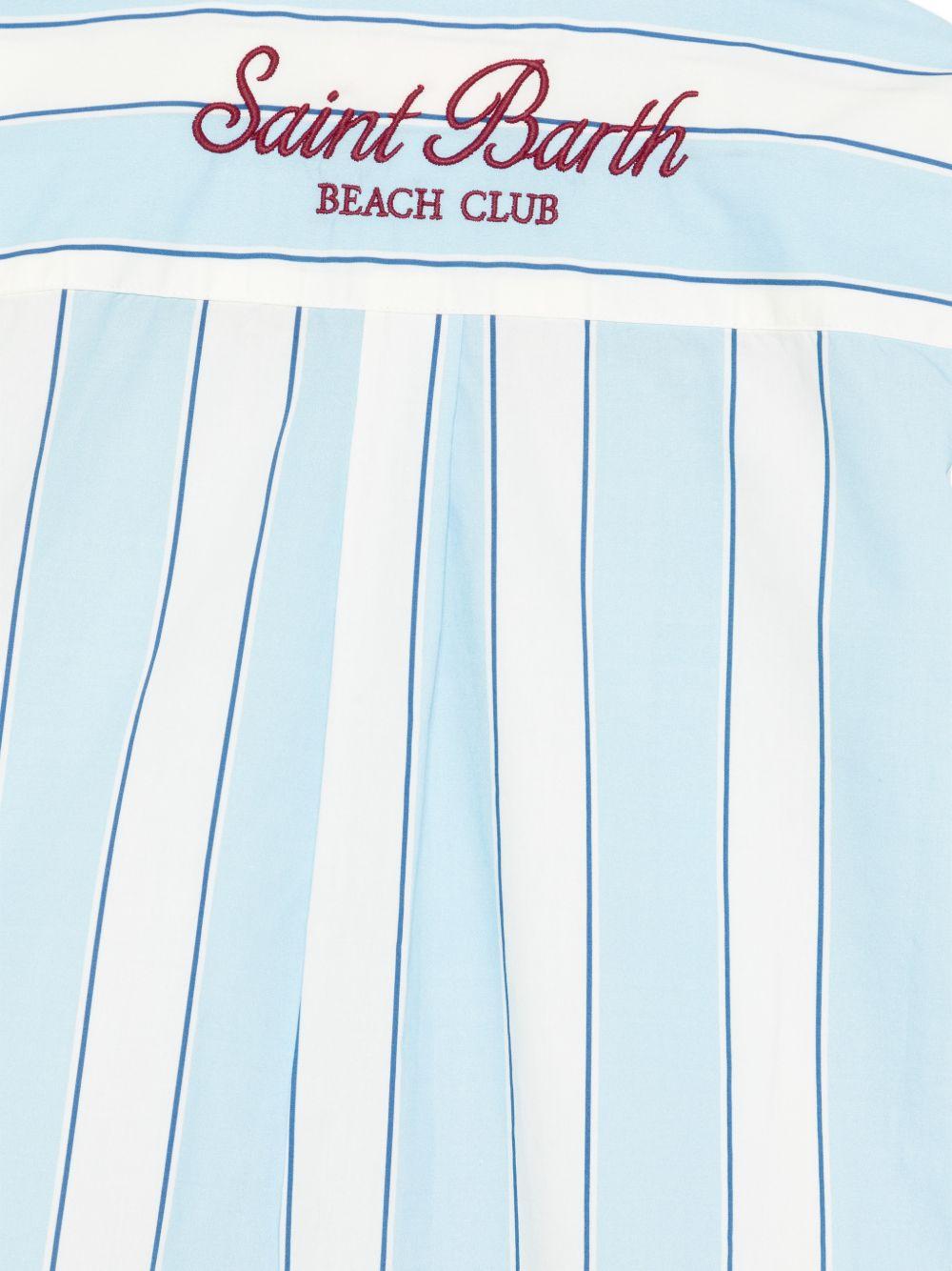 Camicia per bambina MC2 Saint Barth Kids azzurra con motivo a righe BRIG003 01419L MC2 ST. BARTH KIDS 