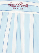 Camicia per bambina MC2 Saint Barth Kids azzurra con motivo a righe BRIG003 01419L MC2 ST. BARTH KIDS 