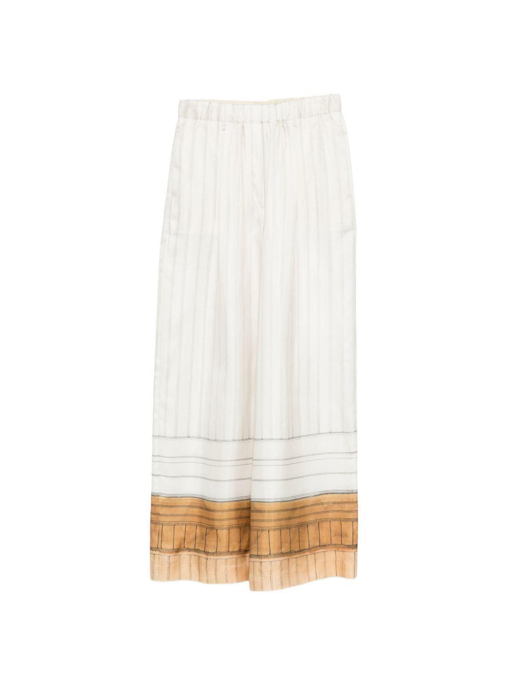 Pantaloni per donna Alysi bianchi con design a righe 116133 P6063 GESSO ALYSI 