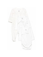 Set di tre body per neonati Petit Bateau bianco con stampa a cuori A0H71 99 PETIT BATEAU KIDS 
