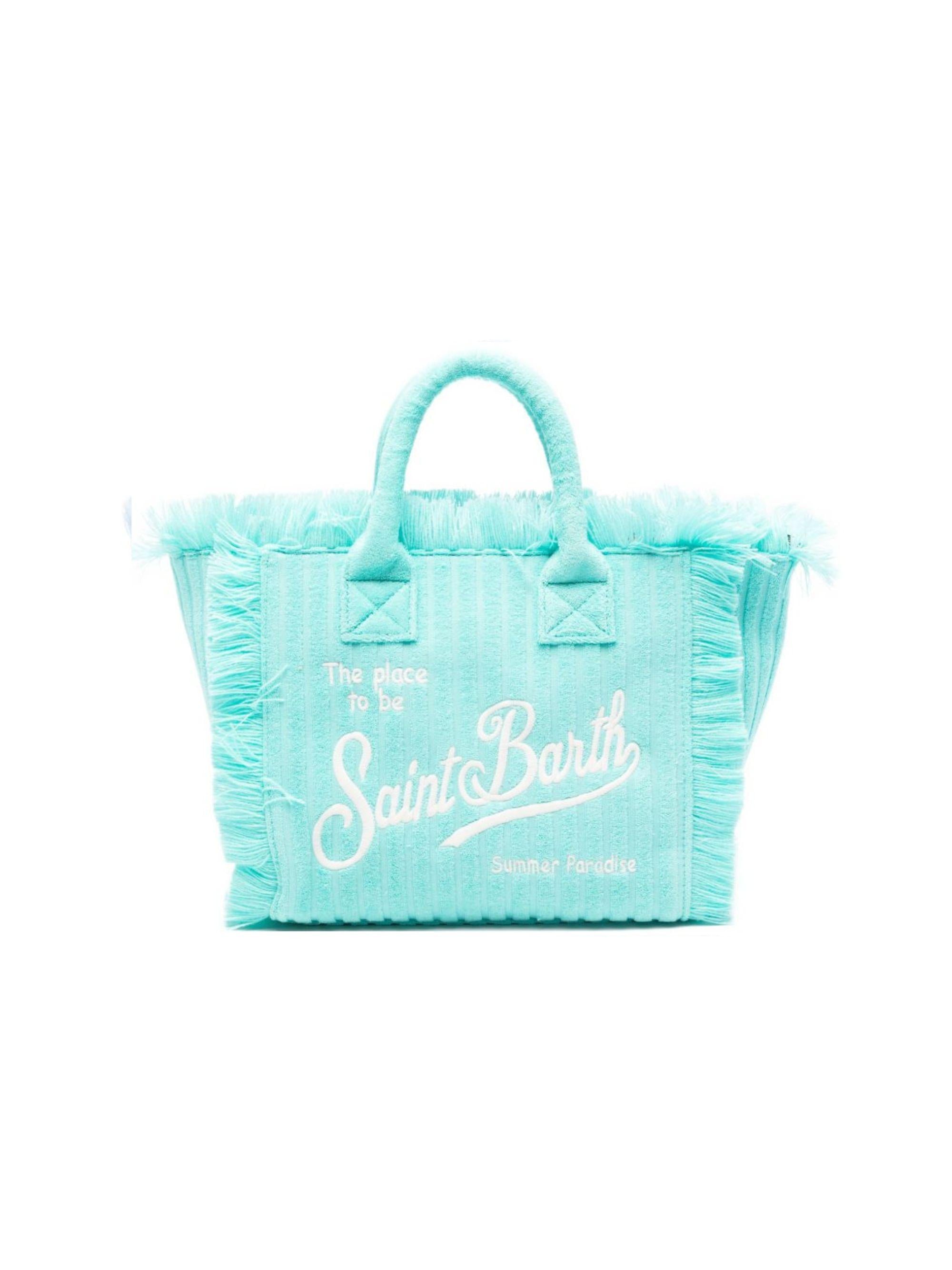 Borsa Colette MC2 Saint Barth azzurra con logo ricamato sul davanti COL0005 00526L MC2 ST. BARTH KIDS 
