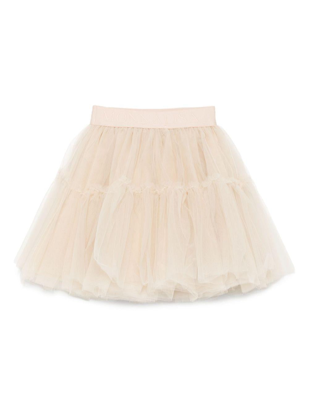 Gonna per bambina Monnalisa beige con design a strati 17FGON T9945 0003 MONNALISA 