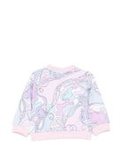 Felpa per neonata Emilio Pucci Junior multicolore con stampa iride all-over PZ4010 Z3343 51SCE EMILIO PUCCI KIDS 