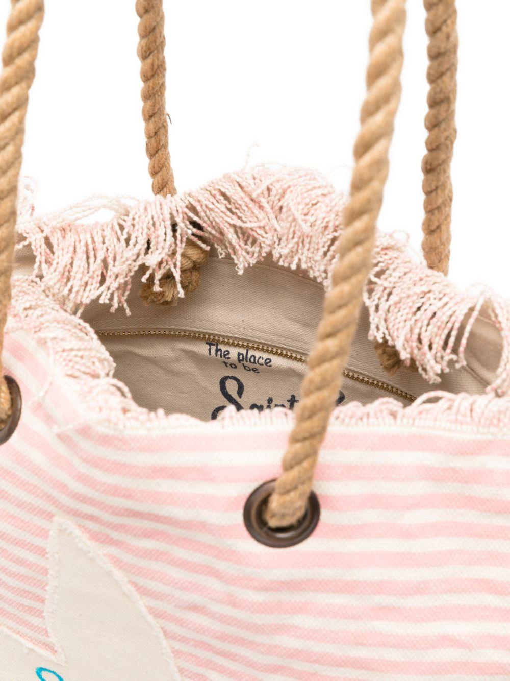 Borsa Beach Bag MC2 Saint Barth rosa con fantasia a righe orizzontali BEA0003 09404L MC2 ST. BARTH 