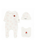 Set tutina, bavaglino e cappellino per neonati Kenzo Kids con stampa floreale K61615 117 KENZO KIDS 