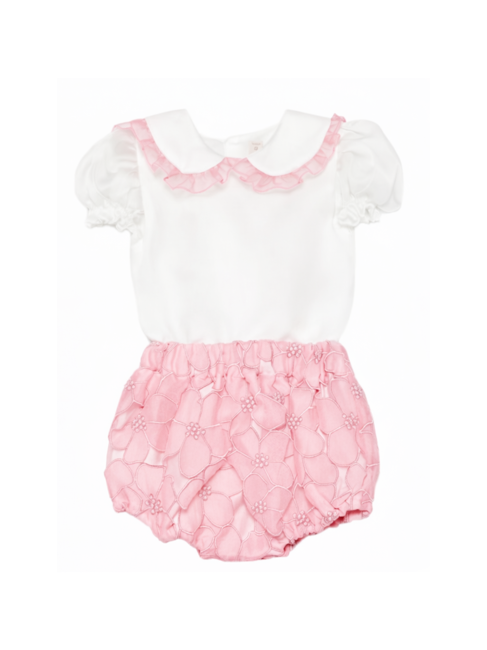 Completo t-shirt e culotte per neonata La Stupenderia multicolore con ricamo floreale 2CBCT52 X07 LA STUPENDERIA 