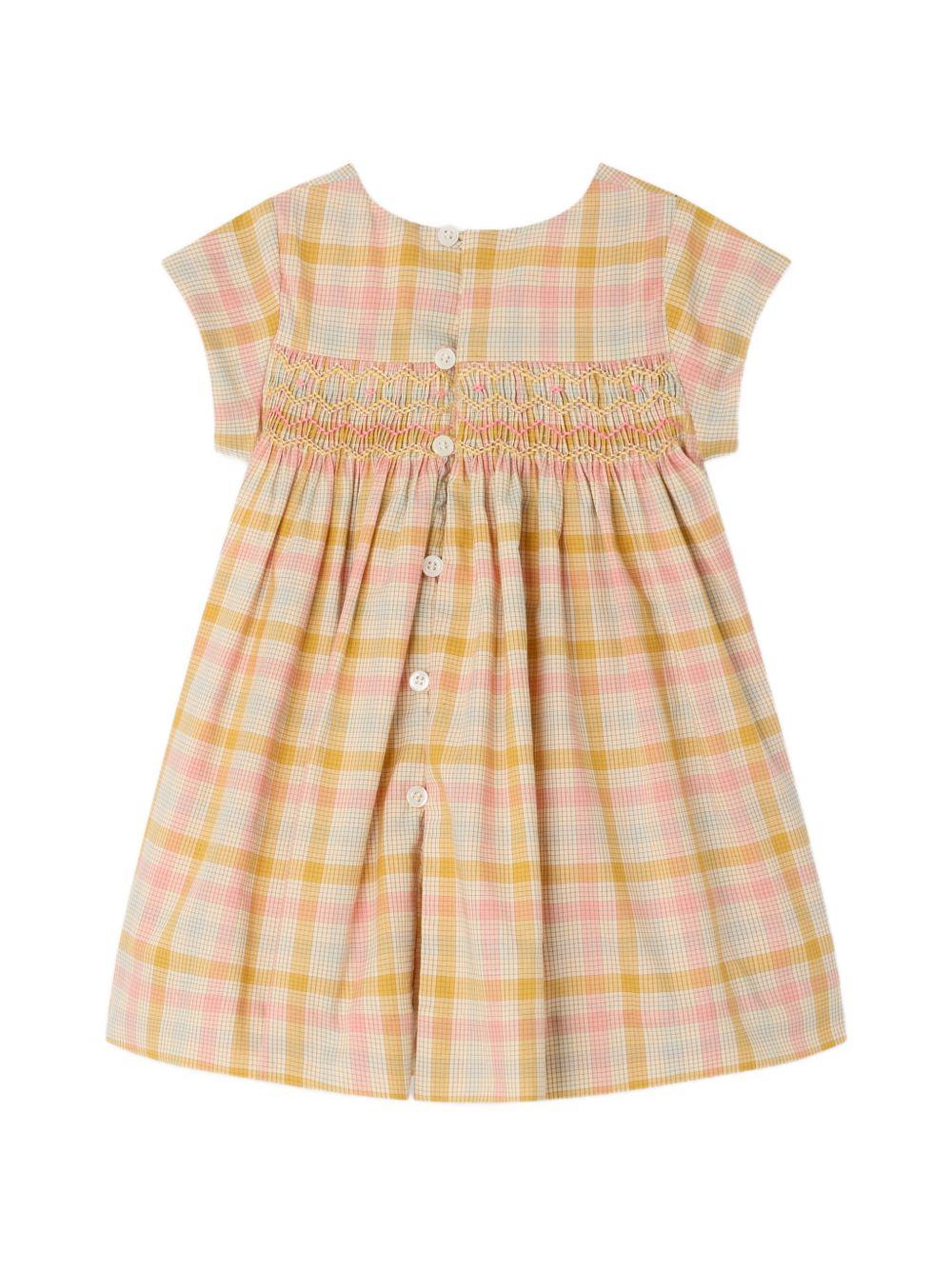 Abito per neonata Bonpoint rosa con motivo a quadri S06XDRW00015 320 BONPOINT KIDS 