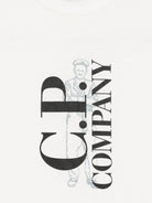 T-shirt per bambino C.P. Company Kids bianco con logo CNM00LLAA17 10135 C.P.COMPANY KIDS 
