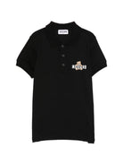 T-shirt per bambino Moschino Kids nera con logo sul davanti HSM03YLFA09 60100 MOSCHINO KIDS 