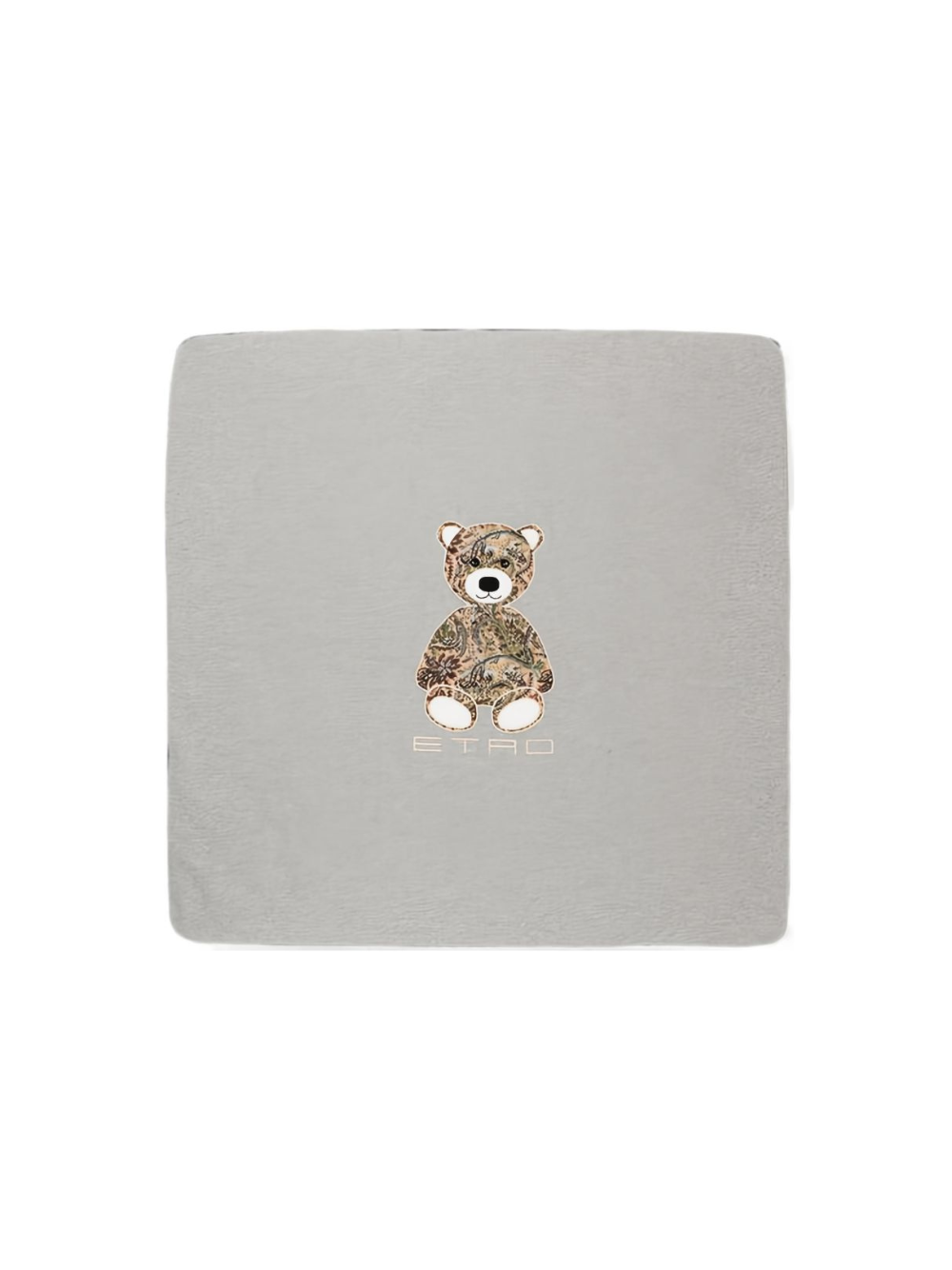 Coperta per neonati Etro Kids grigia con motivo orsetto e logo stampato GZ0550 Z3188 806 ETRO KIDS 
