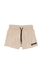 Costume da bagno per bambino Paolo Pecora Kids beige con patch con logo PP2041 BEIGE PAOLO PECORA KIDS 