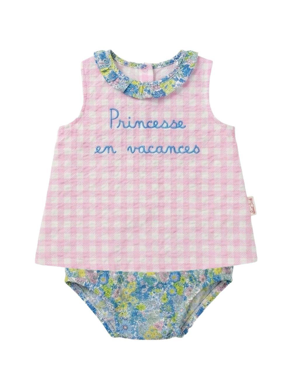 Abito per neonata MC2 Saint Barth Kids rosa con motivo a quadri ABB0002 00974L MC2 ST. BARTH KIDS 