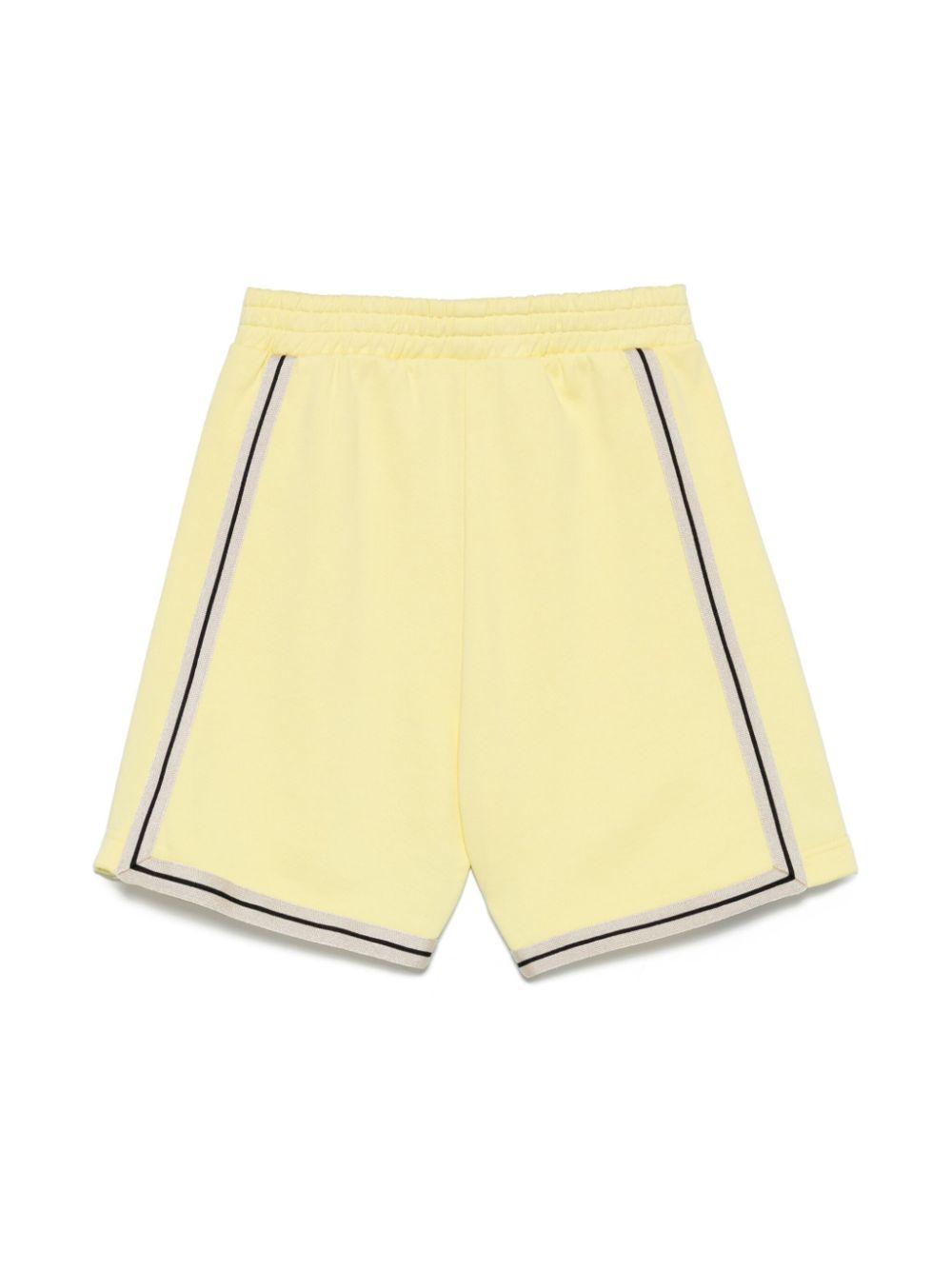 Shorts sportivi con stampa per bambino Palm Angels Kids giallo con spacchetti laterali PBCI007S25FLE001 1910 PALM ANGELS KIDS 
