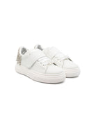 Sneakers per bambina Monnalisa bianco con frange di cristalli 87E008 5721 0001 MONNALISA KIDS 