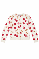 Cardigan per bambina Bonpoint bianco con stampa Cherry all-over S06GCAK00021 625 BONPOINT KIDS 