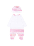 Set tutina e cappellino per neonata Missoni Kids bianco con motivo a zigzag MYB010 Z3672 100FU MISSONI KIDS 