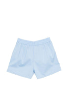 Shorts per bambina MSGM Kids azzurri con logo sul davanti S6MSJGSH022 050 MSGM KIDS 