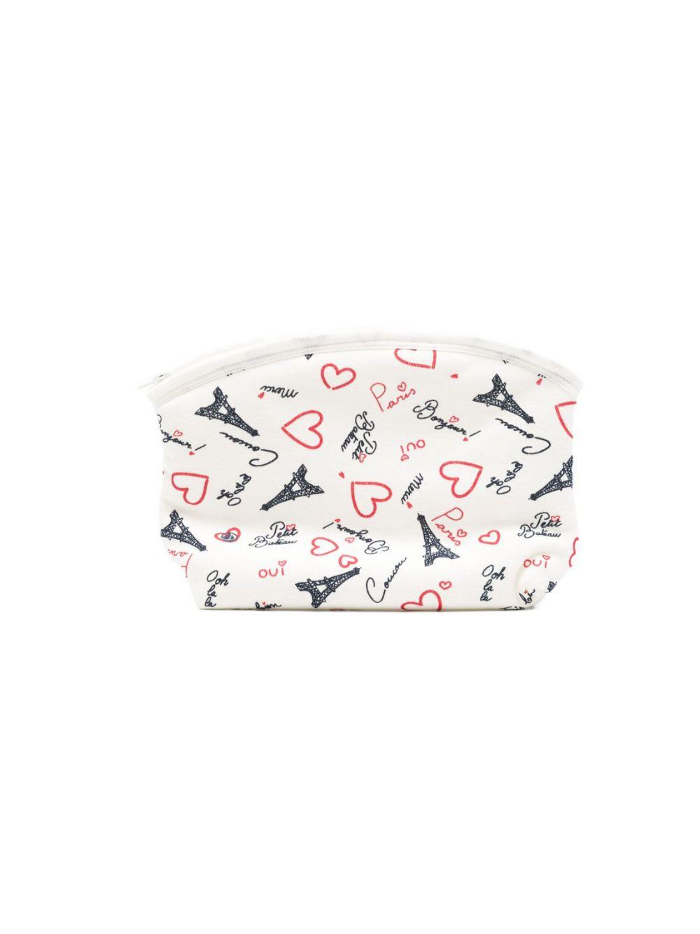 Trousse per trucco Petit Bateau bianca con motivo a cuori A0FTR 01 PETIT BATEAU 