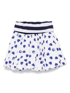Minigonna per bambina Monnalisa bianco con stampa cuore blu 11E704 5605 9956 MONNALISA 