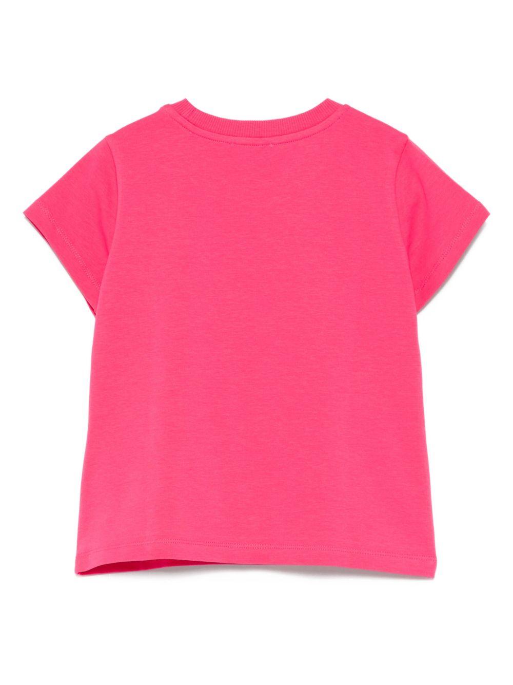 T-shirt per bambina Moschino Kids fucsia con logo Teddy Bear HCM06KLBA11 50541 MOSCHINO KIDS 