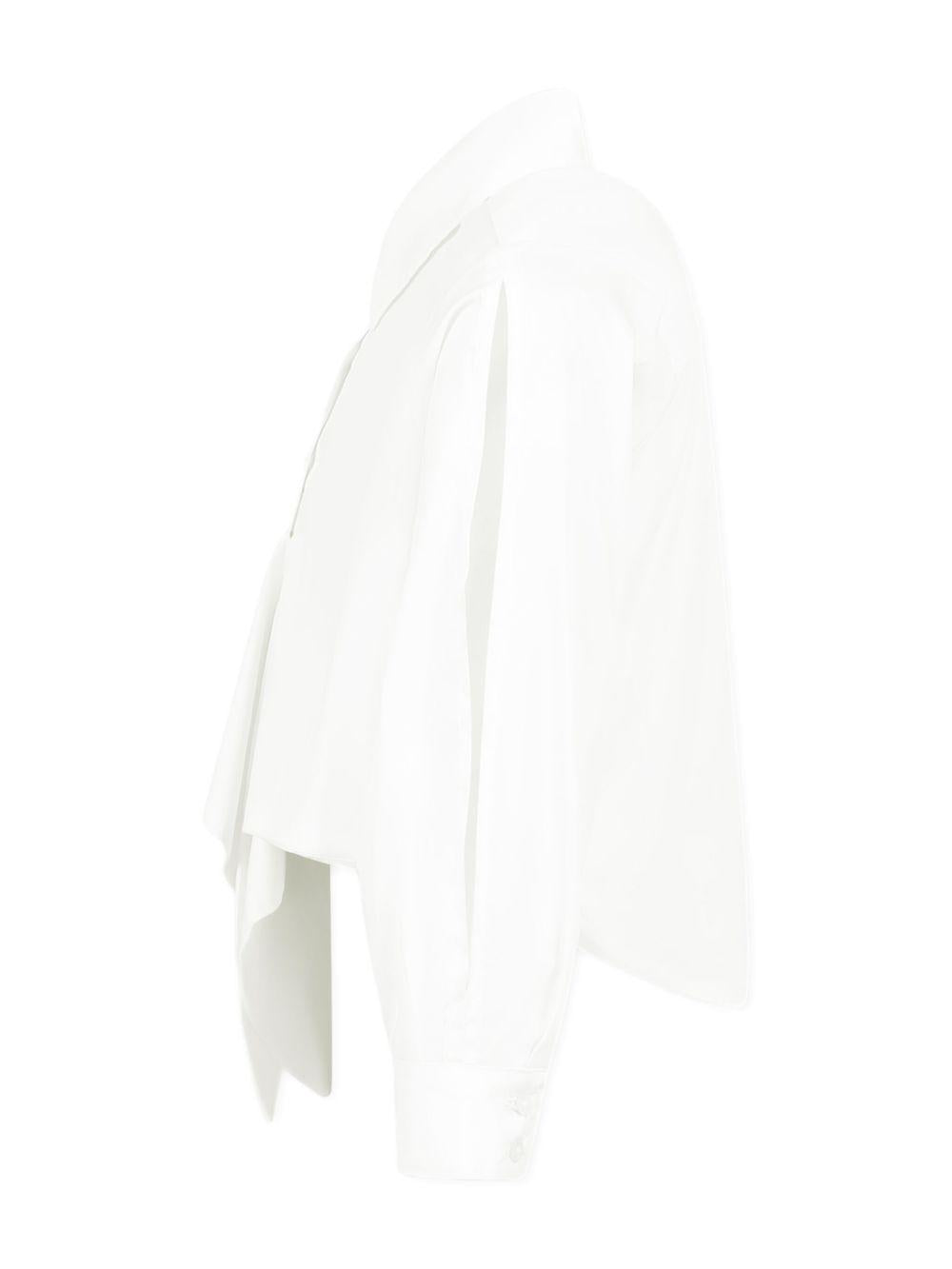Camicia per bambina MSGM Kids bianco con ruches S5MSJGSI209 001 MSGM KIDS 
