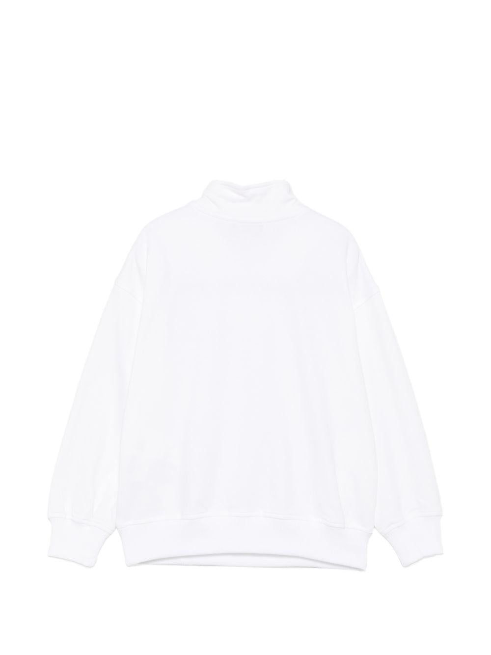 Felpa per bambino Moschino Kids bianca con mezza zip HUF0A0LCA94 10101 MOSCHINO KIDS 