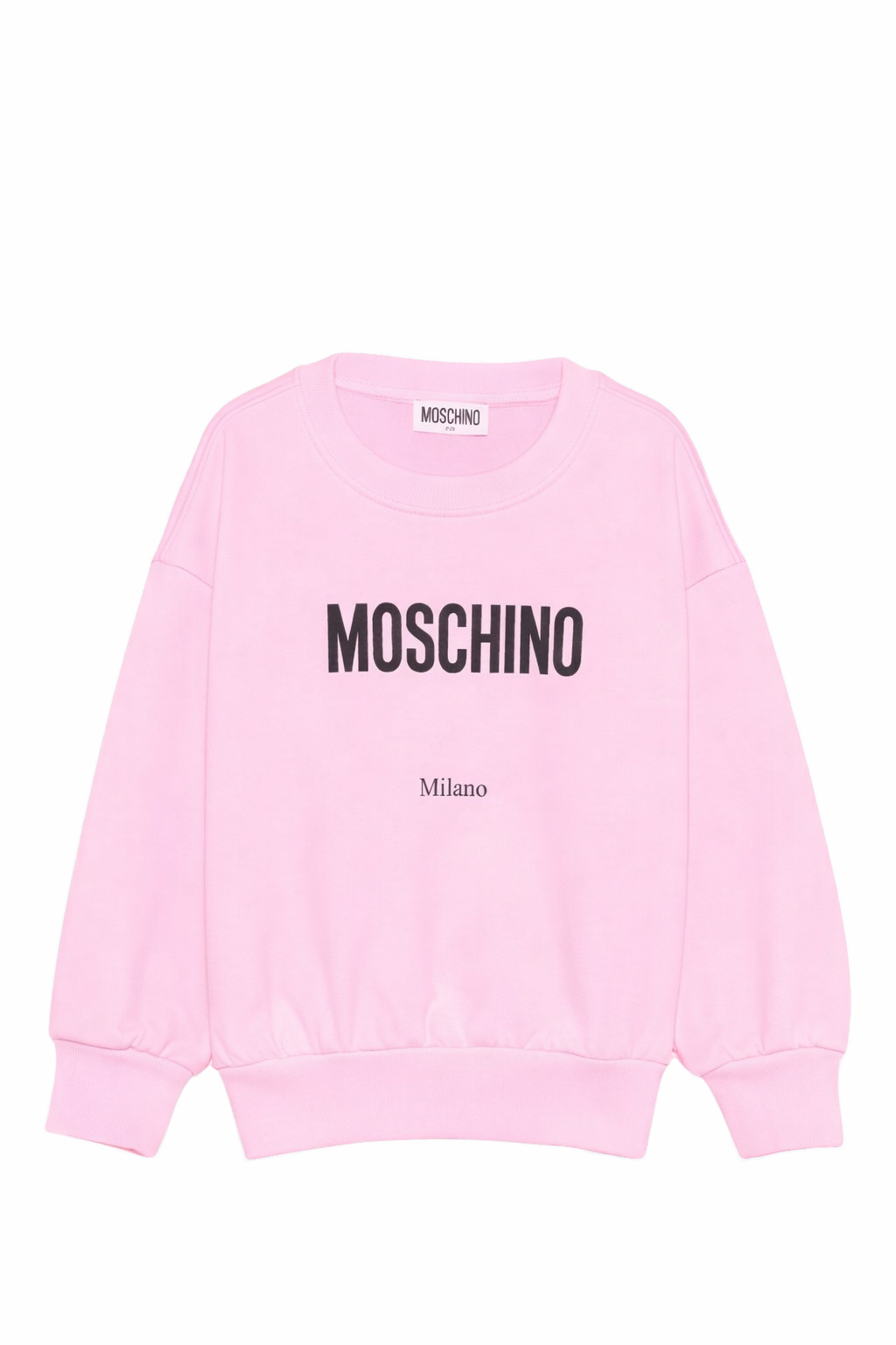 Felpa per bambino Moschino Kids rosa con logo sul davanti HUF09NLCA32 51473 MOSCHINO KIDS 