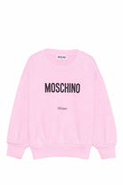 Felpa per bambino Moschino Kids rosa con logo sul davanti HUF09NLCA32 51473 MOSCHINO KIDS 