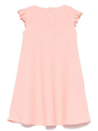 Abito in lino per bambina Il Gufo rosa con ruches P25VM778L6006 249 IL GUFO 
