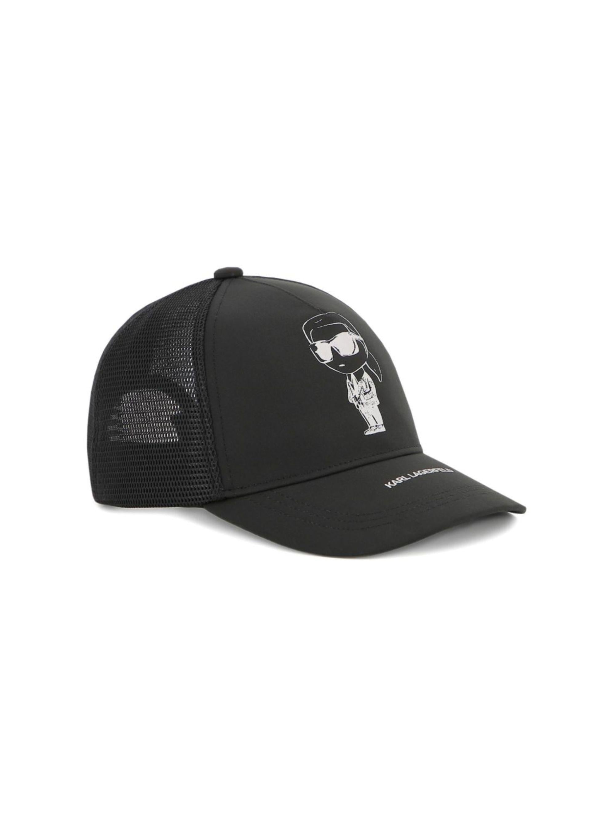 Berretto per bambini Karl Lagerfeld Kids nero con pannelli a rete Z31226 09B KARL LAGERFELD KIDS 