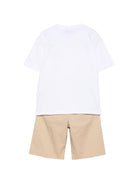Set t-shirt e short per bambino Moschino Kids multicolore con logo sul davanti HUG00TLYA02 83692 MOSCHINO KIDS 