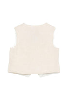 Gilet per neonato Fay Kids beige con logo ricamato tono su tono FY2542 I0318 109 FAY KIDS 