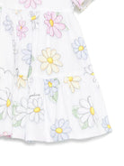 Abito per neonata Monnalisa bianco con stampa a fiori 31E911 5663 0099 MONNALISA 