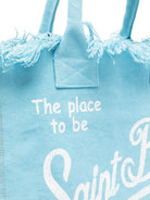 Borsa Vanity MC2 Saint Barth azzurra con logo stampato sul davanti VANI001 00165L MC2 ST. BARTH KIDS 