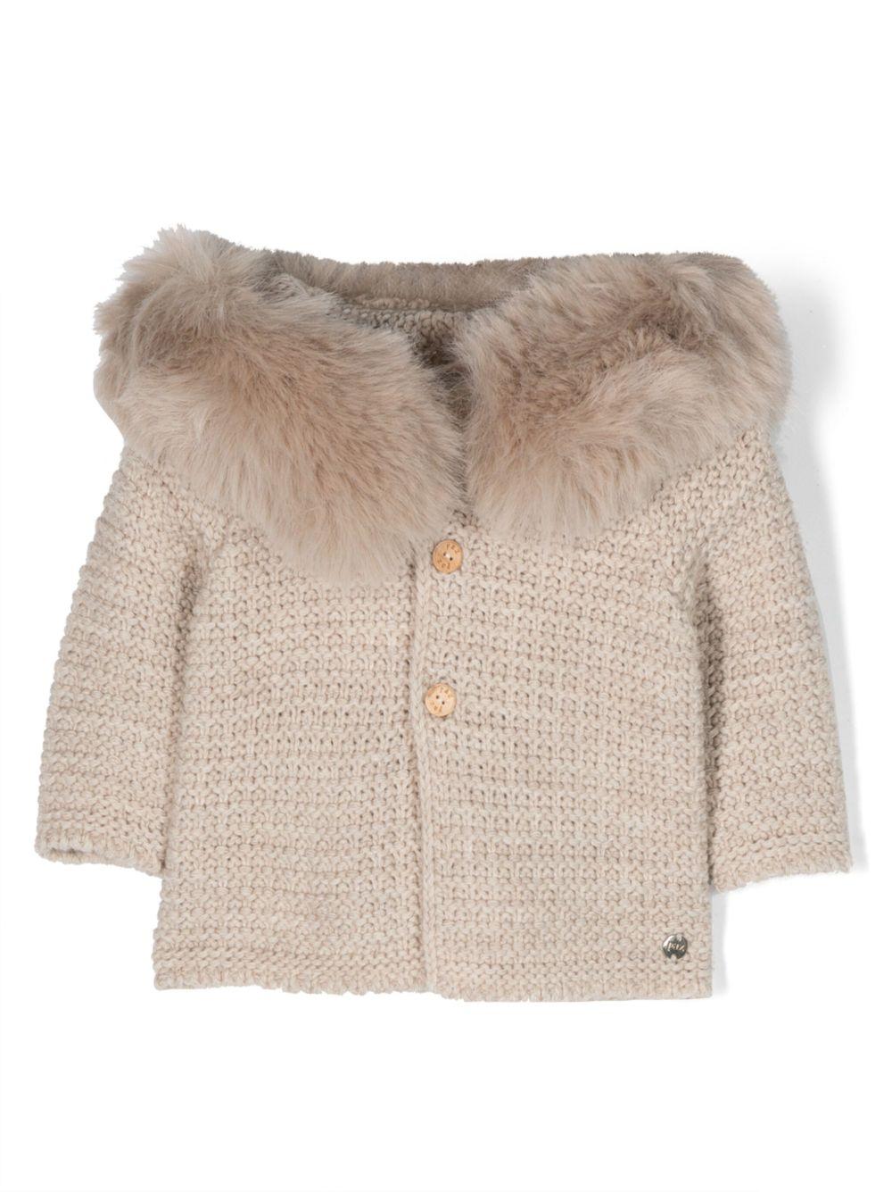 Giubbino per neonati PaZ RODRIGUEZ beige con cappuccio 012-130943 59 H98 PaZ RODRIGUEZ 