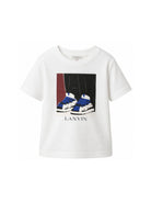 T-shirt per bambino Lanvin Kids bianca con stampa grafica N30427 117 LANVIN KIDS 