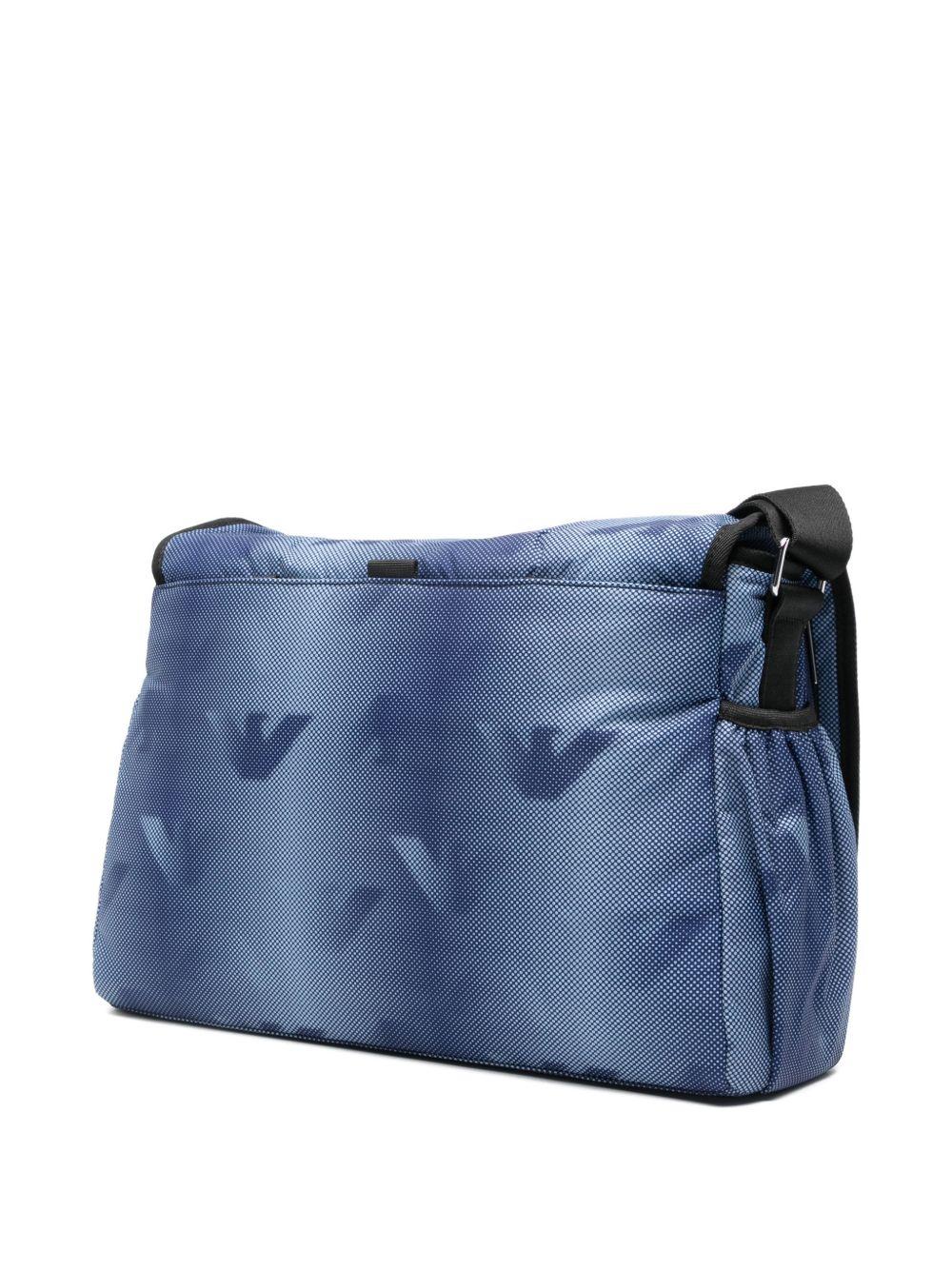 Borsa mamma per neonato Emporio Armani Kids blu con stampa Aquila all-over EB000407 AF21523 FB407 EMPORIO ARMANI KIDS 
