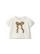 T-shirt per neonata Burberry Kids bianca con motivo fiocco Check 8129936 A2014 BURBERRY KIDS 