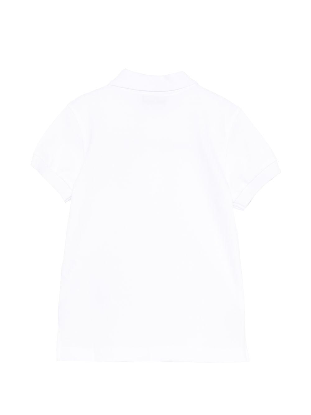 Polo per bambino Moschino Kids bianca con ricamo sul petto HVM03YLFA08 10101 MOSCHINO KIDS 